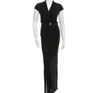 Black Maison Margiela Maison Martin Margiela Belted Surplice Neck Dress SZ XS /0